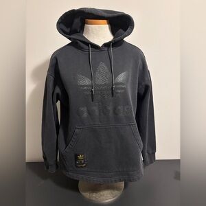 Vintage Adidas Black Hoodie with Hood and Kangaroo Pocket - PTP 21”